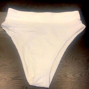 White New Aerie high waisted cheeky bikini bottoms